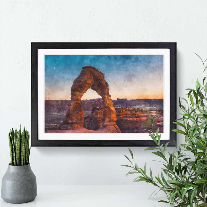 The Stone Arch in Uah - Picture Frame Painting, Black Framed, 48cm H x 65cm W x 2cm D