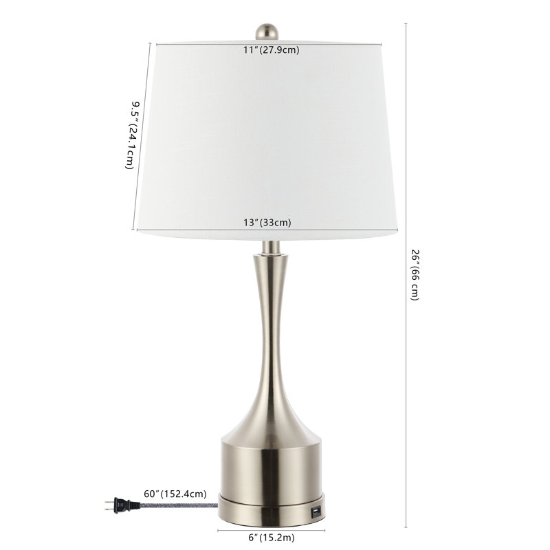 Cooper USB Table Lamp, Nickel