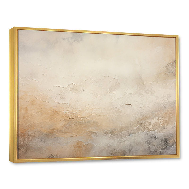 " Gold And White Magic Marble Geode II ", 34" H x 44" W x 1.5" D, Gold Floater Framed
