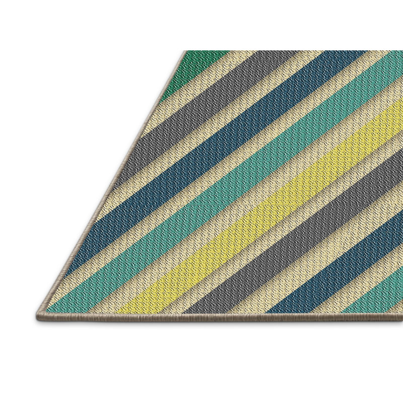 Tapis beige/vert/vert/zone orange patterned, Rectangle 5 pi x 7 pi