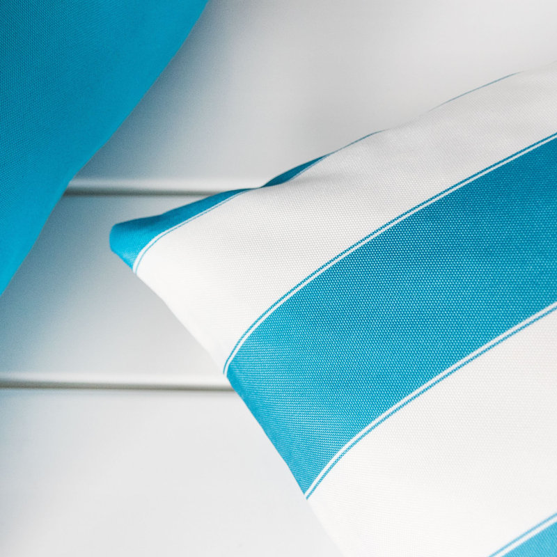 Coussin Horizon, Carré 20 po, Turquoise