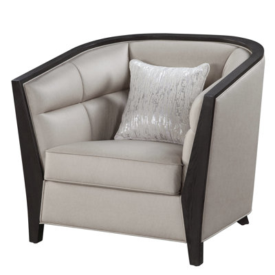 Chaise avec cadre en bois beige, coussin inclus, hauteur de produit de 35 po, capacité de 220 lb de coussin de dossier en bois composite, largeur de 38 po, hauteur de siège de 19 po