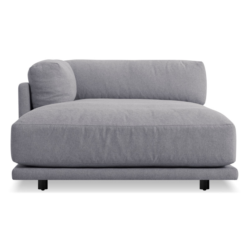 Sunday Chaise Lounge, Agnew Gray Textured Basketweave, Left Hand Facing