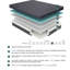 Grand matelas pour lit de 11 po, mousse viscoélastique imprégnée de gel, gris foncé, ressorts ensachés pour un sommeil paisible, mousse, matelas de confort moyen de 11 po et ressorts pour un sommeil profond
