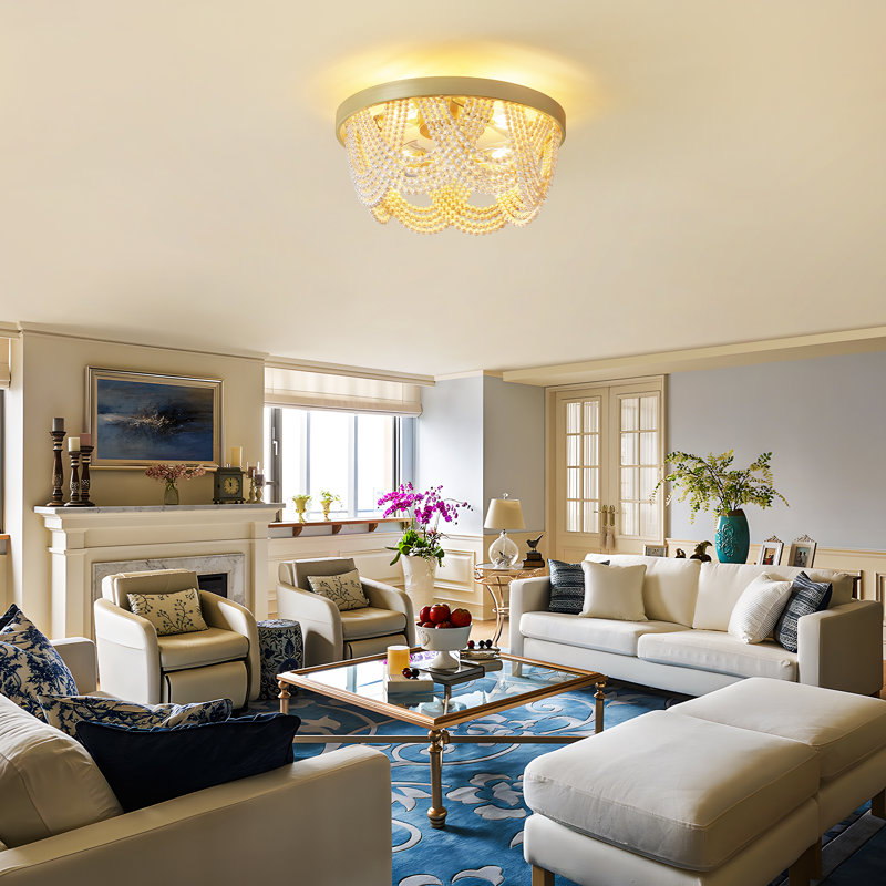 Maythel 20'' Caged Ceiling Fan Light with Pearl and Remote Control