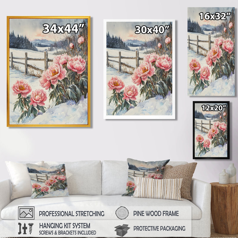 Fernwood - impressions sur toile florales, Argent argent, H 40 po x l 30 po, Reproduction encadrée sans passe-partout