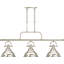 Luminaire suspendu pour îlot de cuisine 3 lumières à DEL intégré en nickel brossé avec bols en forme de cloche-755692547