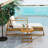 Acacia Wood Outdoor Lounge Set - Chair and Ottoman with Removable Cushions-5113249