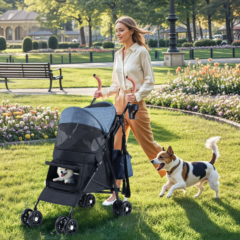 Foldable Pet Stroller, Blue