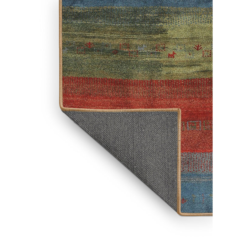 Tapis vert / rouge Kelecik, Rectangle 5 pi x 7 pi