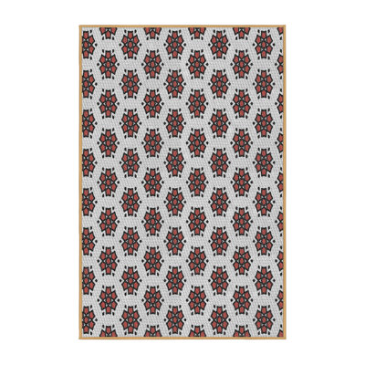 Tapis gris/rouge/brun à motifs Hillhouse