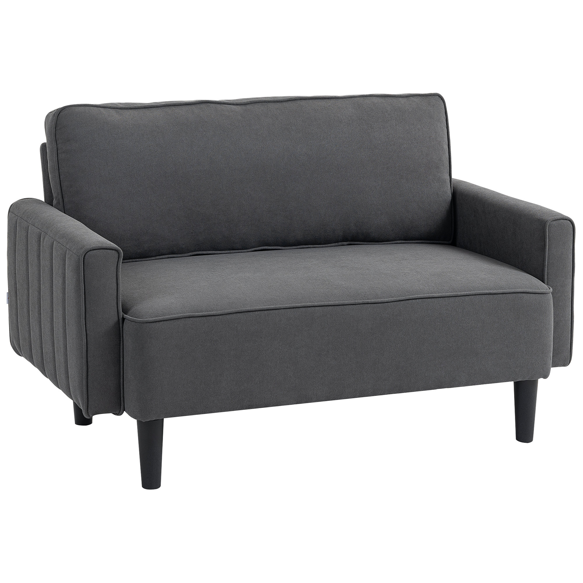 Ebern Designs Loveseat, Linen Fabric Upholstered 2 Seater Sofa Couch ...
