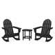 Vineyard 3-Piece Adirondack Rocking Chair Set with South Beach 18" Side Table