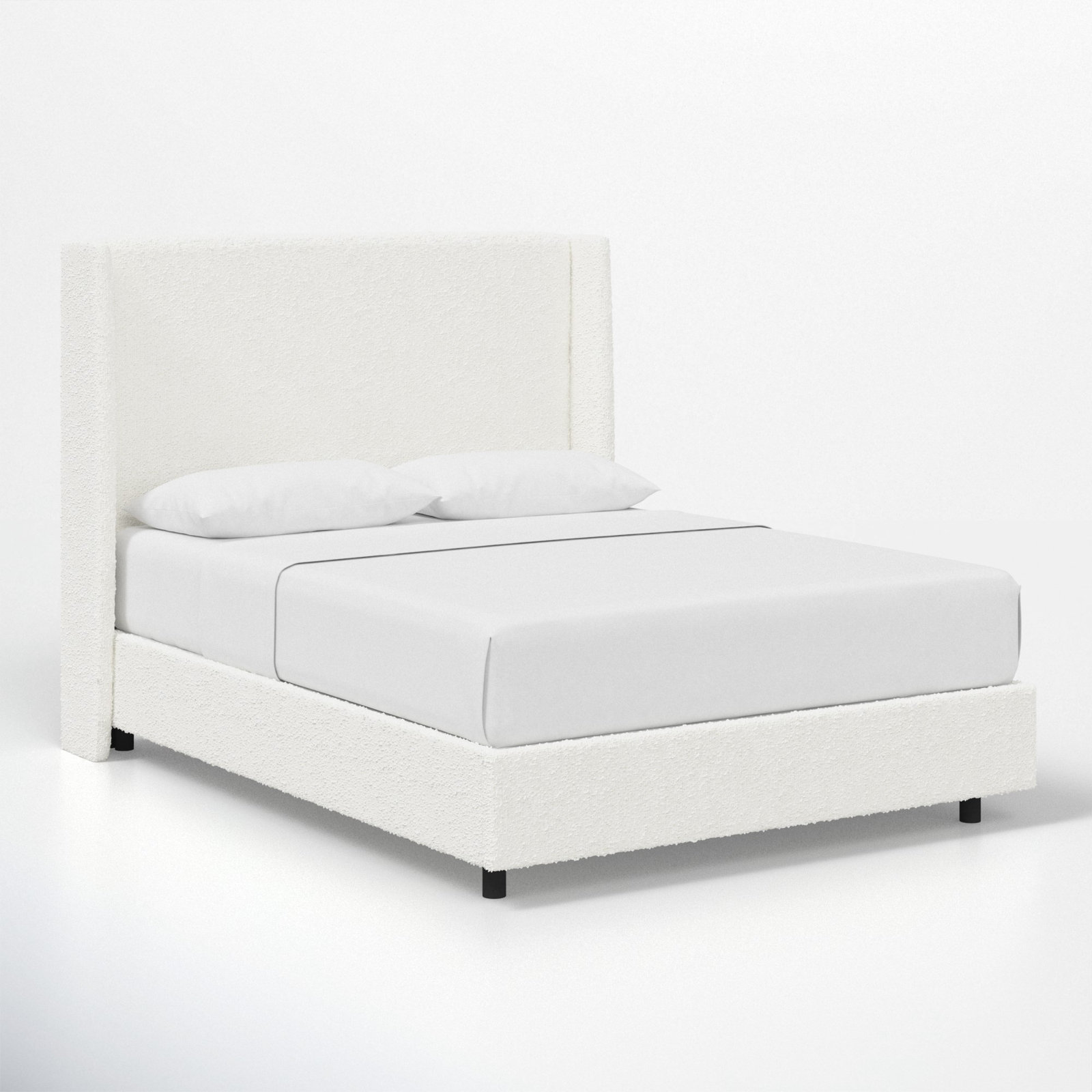 Tilly Upholstered Bed, Twin, Classic Snow Boucle