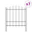 Clôture de jardin vidaXL 7 pièces grise 66,93 x 84,65 po en acier thermolaqué