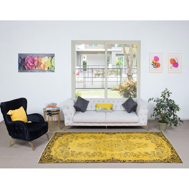Tapis turc 5,5 pi x 9,5 pi fabriqué à la main de taille pièce, tapis turc recyclé avec motif de médaillon