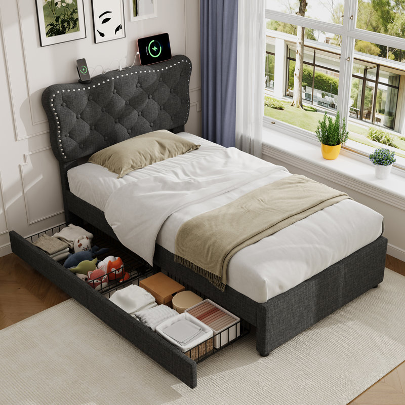 Storage Bed, Grey