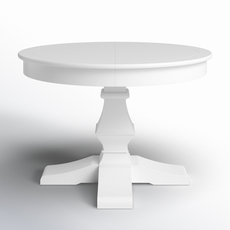 Khoury Extendable Mahogany Round Solid Wood Base Dining Table