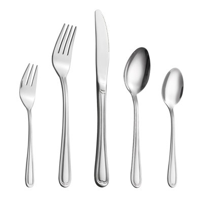 Shebaka 30 Piece 18/10 Stainless Steel Flatware Set, Service for 6 -  Wrought Studio™, 91A471ACD45A4687AD01177F43B23AAB