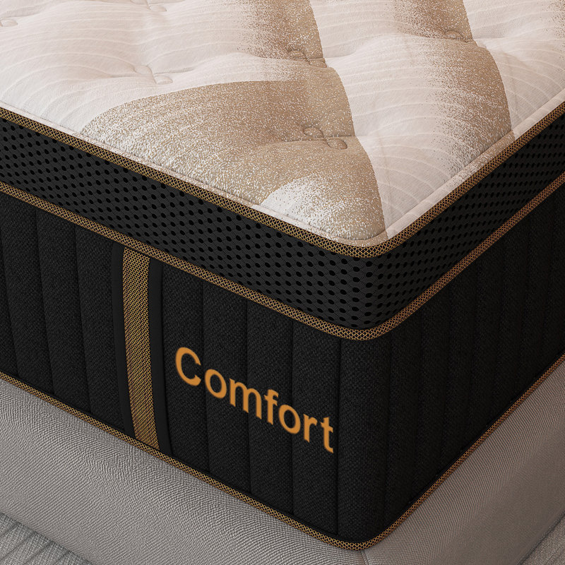Matelas hybride mi-ferme de 30 cm (12 po) avec mousse à mémoire de forme et ressorts ensachés individuellement, matelas livré dans une boîte