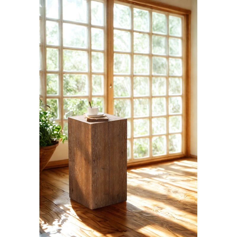 Table d'appoint carrée en bois naturel, H 23 po x l 11 po x P 11 po