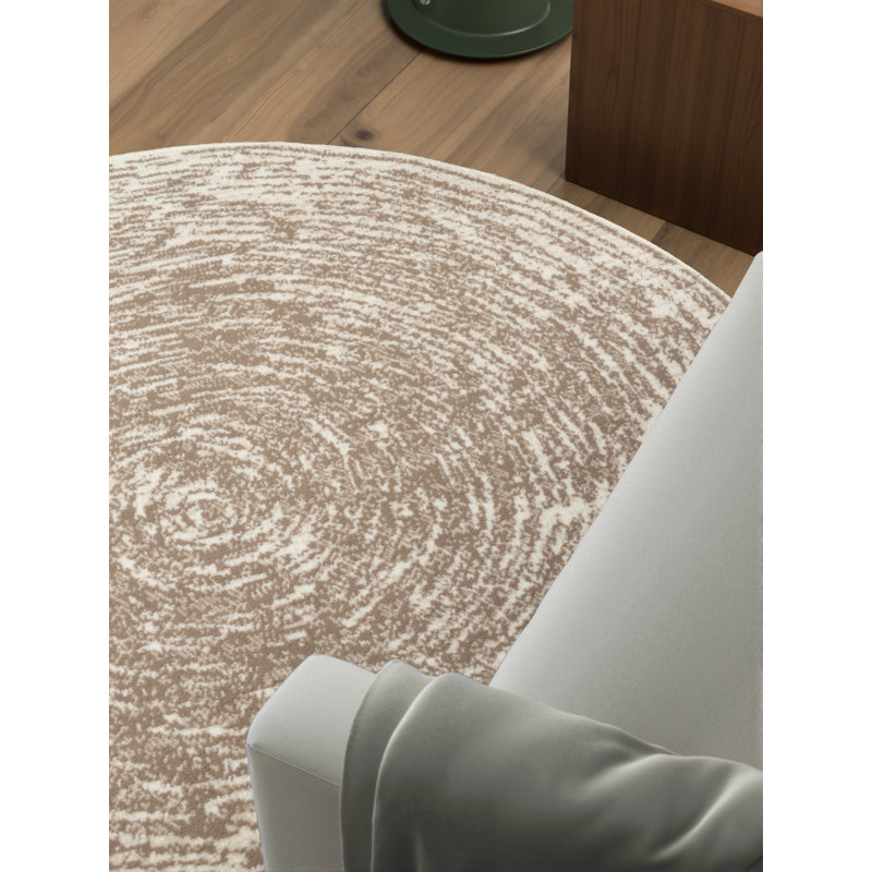 Cavallo Short Pile Rug Round by Hanse Home – Round short pile rug, abstract design, classic living room rug for living rooms, bedrooms, dining rooms, hallways