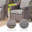 Chaises longues d'extérieur en rotin avec coussins et repose-pieds Tya-1542937462