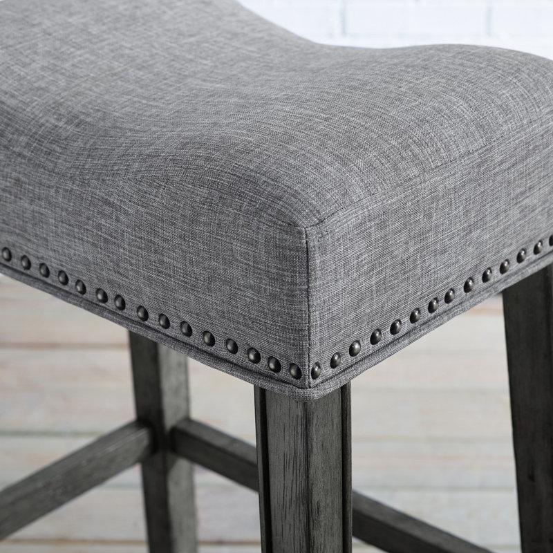 Ensemble de tabourets de comptoir rembourrés, Gris, Gris