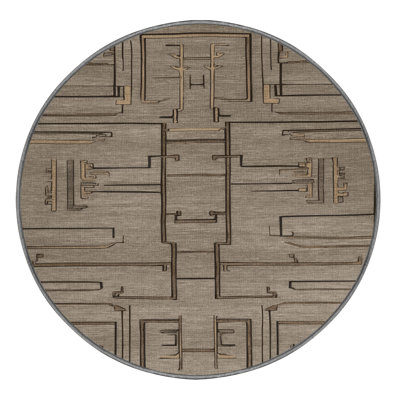Machine Washable Art Deco Gray Area Rug