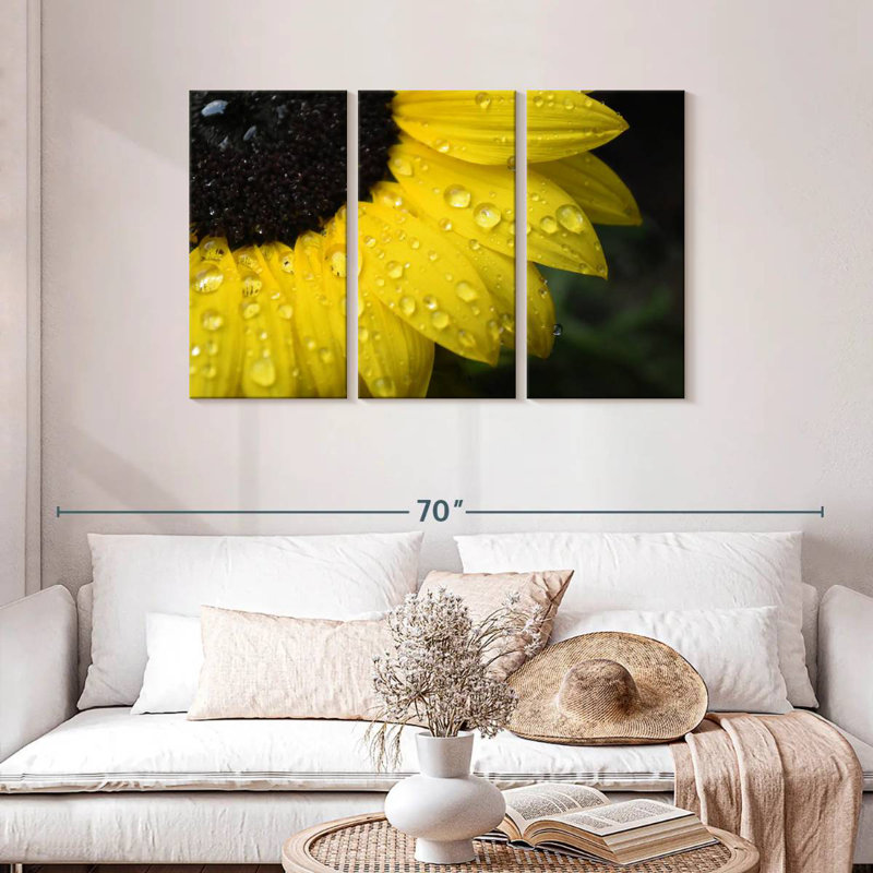 Harnek Dewy Sunflower, 24" H x 38" W