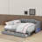Twin XL Size Extendable Upholstered Daybed With Two Storage Drawers And LED Light,Twin XL To King Daybed-142036927