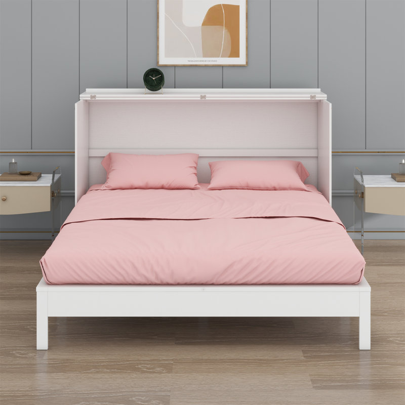 Lit escamotable avec grands tiroirs Murphy, Grand lit, Blanc