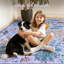 Tapis lavable pour salon moderne Goldene-345836068