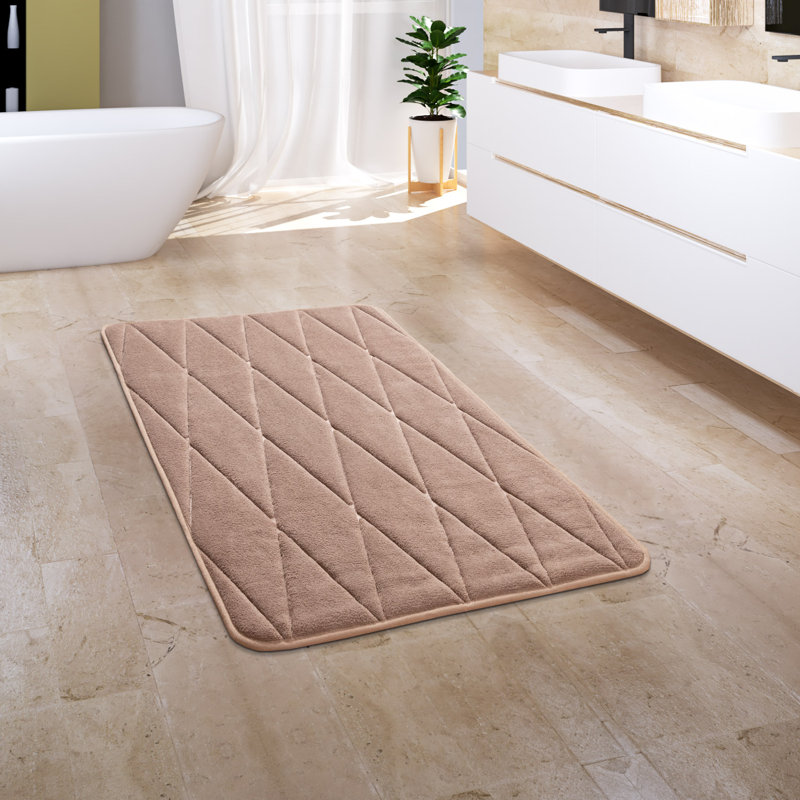 Corby Rectangle Bath Mat, Beige, 70cm W x 120cm L