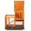 Enceinte de lapin orange spacieuse - convient à divers plateaux amovibles pour animaux de compagnie, toit imperméable et roulant garanti