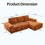 Canapé à compression - Canapé modulaire surdimensionné moderne de 100,39 po, ensemble de canapé en L en chenille de luxe avec coussins amovibles, canapé-lit pour salon, appartement, bureau, aucun assemblage requis-572564337
