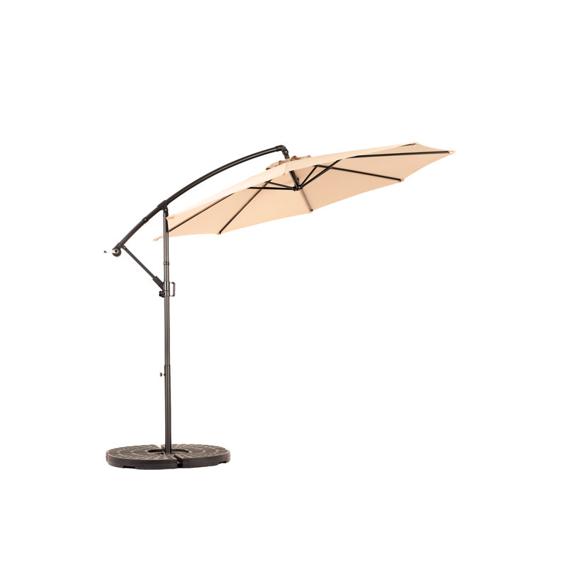 Parasol de marché décalé et ajustable avec abat-jour en polyester, Kaki