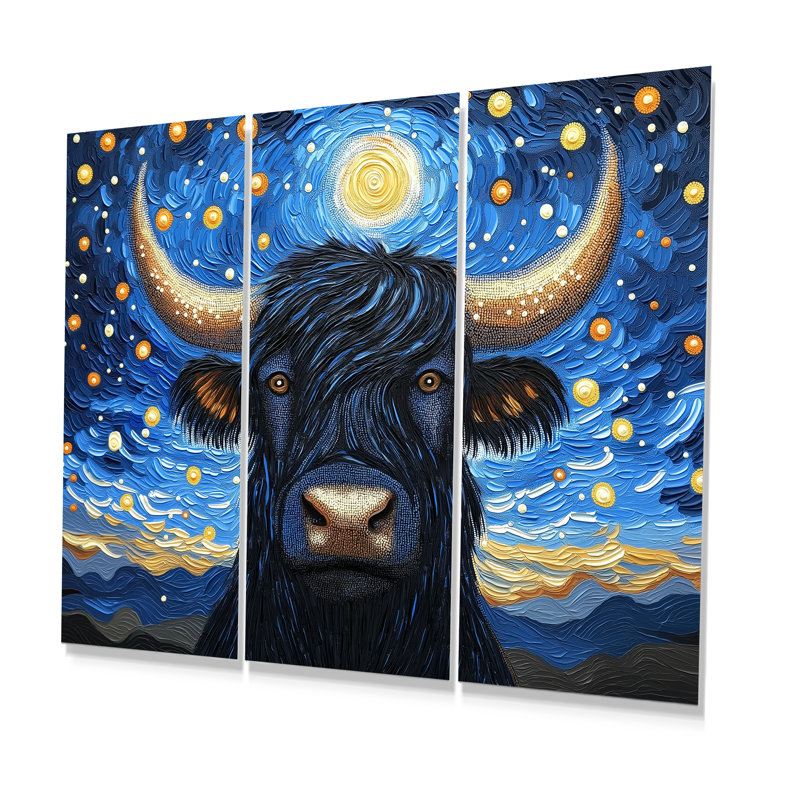 Adalee - ensemble d'art mural Yaks, H 32 po x l 48 po, Ne s’applique pas, Impression sans cadre en métal