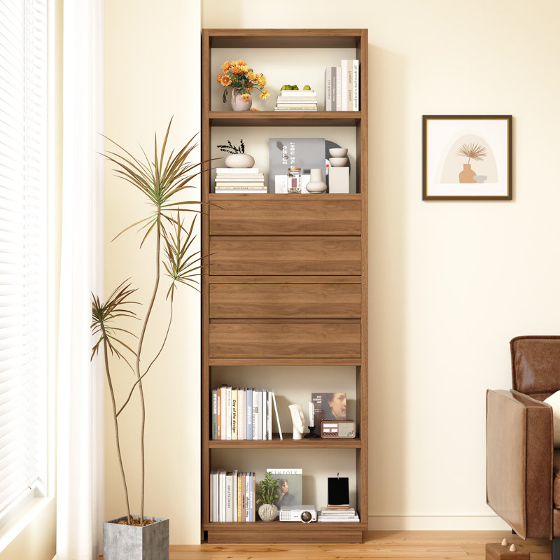 Roanoke Modern Medieval 6-layer Bookshelf With Storage Drawers