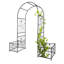 Arche de jardin en métal avec tablettes latérales pour plantes, l 79,5 po x H 86,6 po, noire, pour plantes grimpantes - lierre, rose, gloire du matin, jasmin