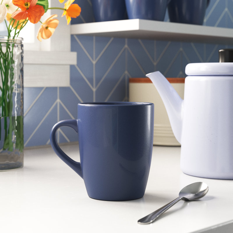 Grande tasse à café en grès Keswick, Bleu