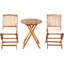 Leal 2 - Person Acacia Wood Patio Dining Set with Round Table , Cushions Included