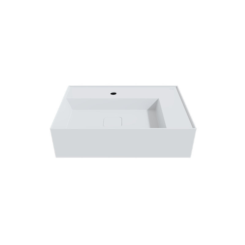 Lavabo de salle de bain vasque avec robinet, Blanc mat