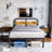 King-Black Metal Platform Bed Frame with 40-Inch Solid Wood Headboard, Underbed Storage, Noise-Free Support, No Box Spring Needed-794590192