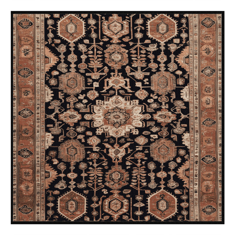 Tapis brun lavable à la machine, Carré 6 pi