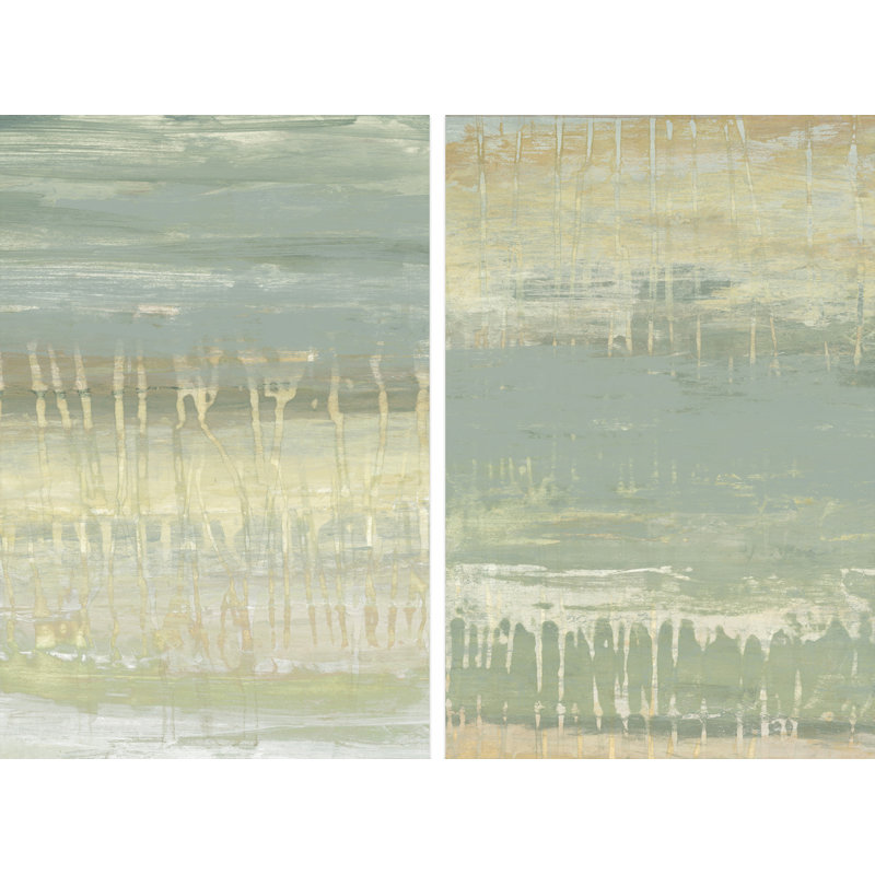 « muteed horizon iii », ensemble de 2 reproductions d’art en acrylique sur toile, H 45 po x l 30 po x L 1,5 po