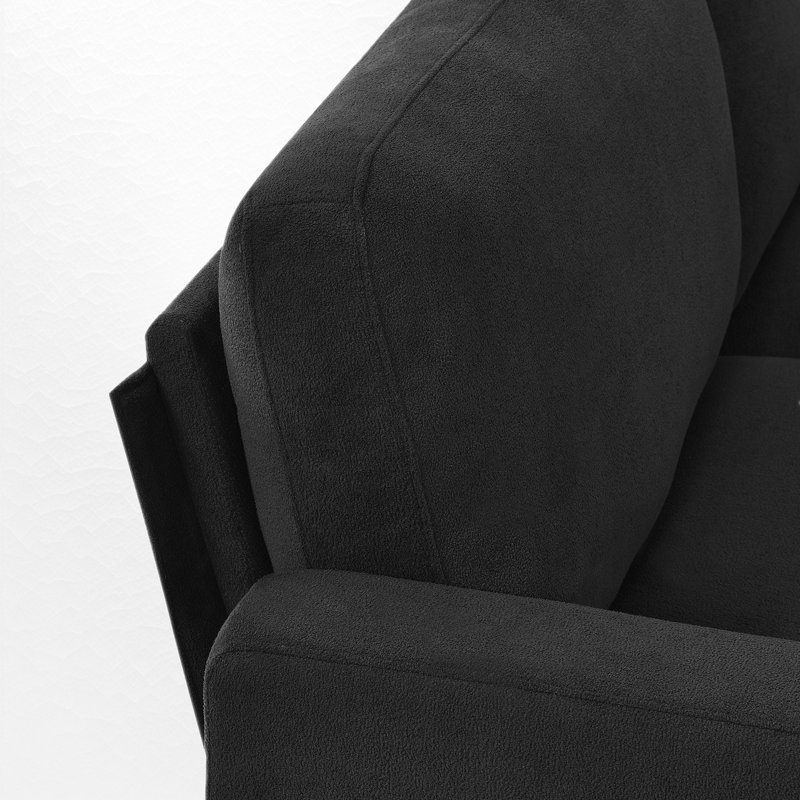 Canapé modulaire 4 pièces Keysan, Mélange de polyester noir