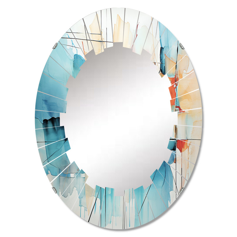 Kudzu - Miroir mural moderne ovale, 30 po x 20 po