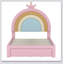 Lit simple tapissier en velours arc-en-ciel avec tiroir de rangement, aucun sommier nécessaire, idéal pour les chambres de princesse-129448254