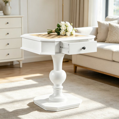 Galini White Finish Game Table